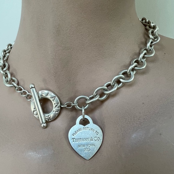 🔴Authentic TIFFANY & CO Return To Tiffany Heart Tag SS Toggle Link Necklace🔴 - Picture 2 of 15